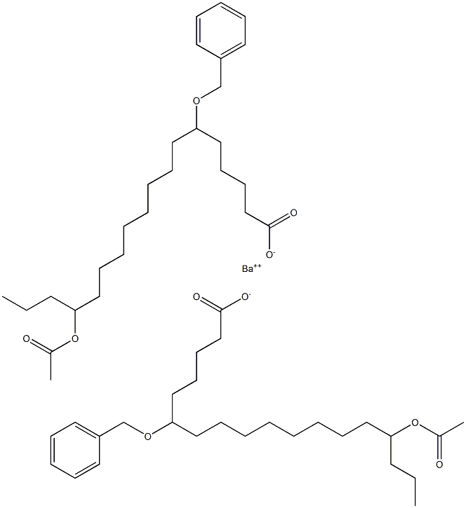 Bis(6-benzyloxy-15-acetyloxystearic acid)barium salt Struktur