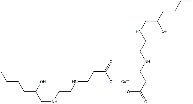 Bis[3-[N-[2-[N-(2-hydroxyhexyl)amino]ethyl]amino]propionic acid]calcium salt Struktur