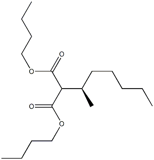 (-)-2-[(R)-1-Methylhexyl]malonic acid dibutyl ester Struktur