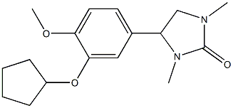 1,3-Dimethyl-4-[3-cyclopentyloxy-4-methoxyphenyl]-2-imidazolidone Struktur