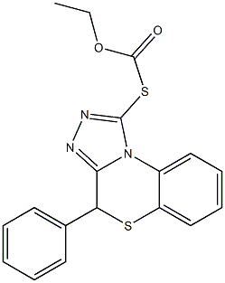 [(4-Phenyl-4H-[1,2,4]triazolo[3,4-c][1,4]benzothiazin-1-yl)thio]formic acid ethyl ester Struktur