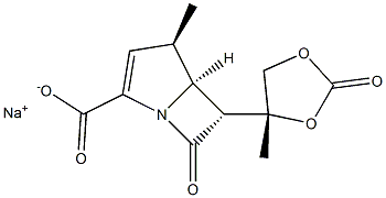 (4R,5S,6R)-4-Methyl-6-[(4R)-4-methyl-2-oxo-1,3-dioxolan-4-yl]-7-oxo-1-azabicyclo[3.2.0]hept-2-ene-2-carboxylic acid sodium salt Struktur