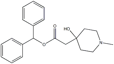 4-Hydroxy-1-methyl-4-piperidineacetic acid diphenylmethyl ester Struktur