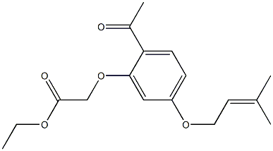 2-Acetyl-5-(3-methyl-2-butenyloxy)phenoxyacetic acid ethyl ester Struktur