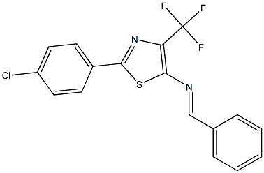 2-(4-Chlorophenyl)-4-(trifluoromethyl)-5-benzylideneaminothiazole Struktur