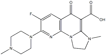 3-Fluoro-5,7,8,9-tetrahydro-7-methyl-2-(4-methyl-1-piperazinyl)-5-oxoimidazo[1,2-a][1,8]naphthyridine-6-carboxylic acid Struktur