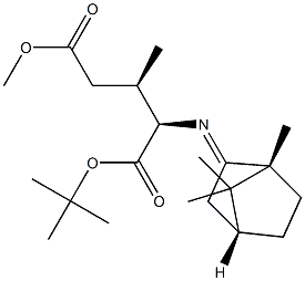 (2R,3R)-2-[[(1R,4R)-Bornan-2-ylidene]amino]-3-methylglutaric acid 1-tert-butyl 5-methyl ester Struktur