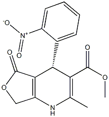 (R)-1,4,5,7-Tetrahydro-2-methyl-4-(2-nitrophenyl)-5-oxofuro[3,4-b]pyridine-3-carboxylic acid methyl ester Struktur