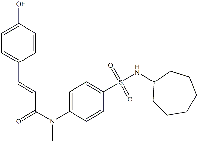 N-[4-(Cycloheptylsulfamoyl)phenyl]-N-methyl-4-hydroxy-trans-cinnamamide Struktur