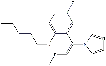 1-[(E)-2-Methylthio-1-(5-chloro-2-pentyloxyphenyl)ethenyl]-1H-imidazole Struktur