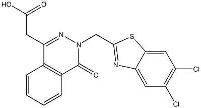 3-[(5,6-Dichloro-2-benzothiazolyl)methyl]-3,4-dihydro-4-oxophthalazine-1-acetic acid Struktur