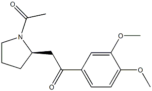 (2R)-1-Acetyl-2-[2-(3,4-dimethoxyphenyl)-2-oxoethyl]pyrrolidine Struktur