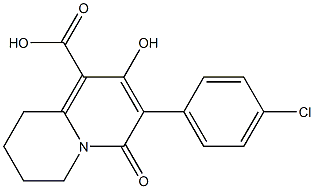 6,7,8,9-Tetrahydro-2-hydroxy-4-oxo-3-(4-chlorophenyl)-4H-quinolizine-1-carboxylic acid Struktur