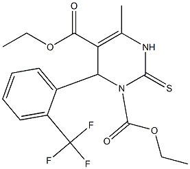 1,2,3,4-Tetrahydro-6-methyl-2-thioxo-4-(2-trifluoromethylphenyl)pyrimidine-3,5-dicarboxylic acid diethyl ester Struktur