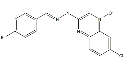 6-Chloro-2-[2-(p-bromobenzylidene)-1-methylhydrazino]quinoxaline 4-oxide Struktur