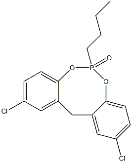 2,10-Dichloro-6-butyl-12H-dibenzo[d,g][1,3,2]dioxaphosphocin 6-oxide Struktur