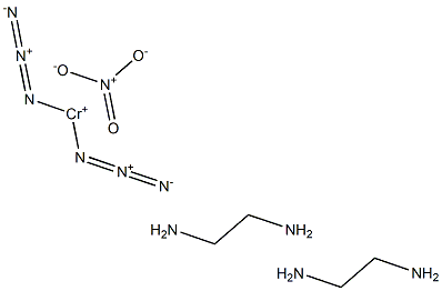 cis-Diazidobis(ethylenediamine)chromium(III) nitrate Struktur