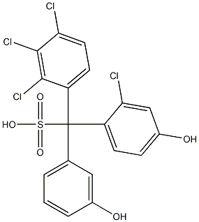 (2-Chloro-4-hydroxyphenyl)(2,3,4-trichlorophenyl)(3-hydroxyphenyl)methanesulfonic acid Struktur