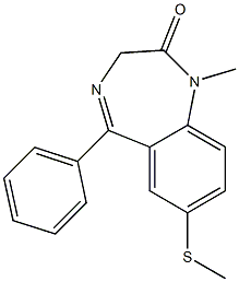 7-Methylthio-1-methyl-5-(phenyl)-1H-1,4-benzodiazepin-2(3H)-one Struktur