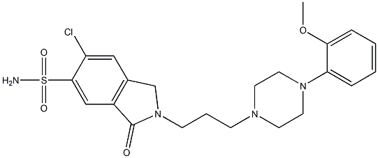 6-Chloro-2,3-dihydro-2-[3-[4-(2-methoxyphenyl)-1-piperazinyl]propyl]-3-oxo-1H-isoindole-5-sulfonamide Struktur