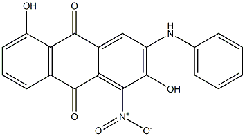 2-Anilino-3,8-dihydroxy-4-nitroanthraquinone Struktur