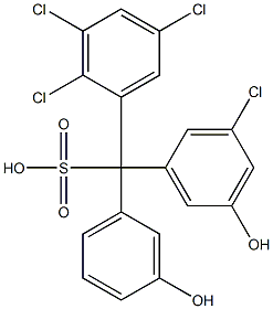 (3-Chloro-5-hydroxyphenyl)(2,3,5-trichlorophenyl)(3-hydroxyphenyl)methanesulfonic acid Struktur