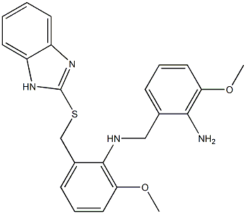 2-[[2-[(2-Amino-3-methoxybenzyl)amino]-3-methoxybenzyl]thio]-1H-benzimidazole Struktur