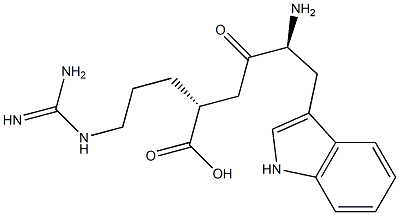 (2R)-5-[(Aminoiminomethyl)amino]-2-[(S)-4-(1H-indol-3-yl)-3-amino-2-oxobutyl]pentanoic acid Struktur