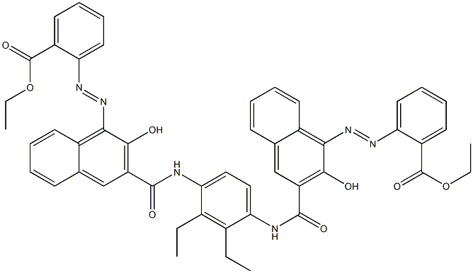 1,4-Bis[1-[[2-(ethoxycarbonyl)phenyl]azo]-2-hydroxy-3-naphthoylamino]-2,3-diethylbenzene Struktur