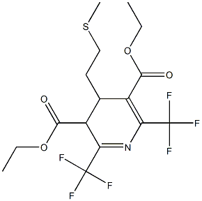 3,4-Dihydro-2,6-bis(trifluoromethyl)-4-(2-methylthioethyl)pyridine-3,5-dicarboxylic acid diethyl ester Struktur