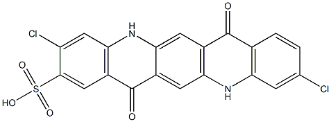 3,10-Dichloro-5,7,12,14-tetrahydro-7,14-dioxoquino[2,3-b]acridine-2-sulfonic acid Struktur