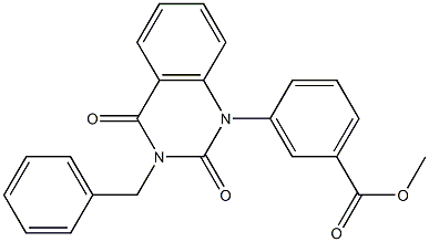 3-[(3-Benzyl-1,2,3,4-tetrahydro-2,4-dioxoquinazolin)-1-yl]benzoic acid methyl ester Struktur