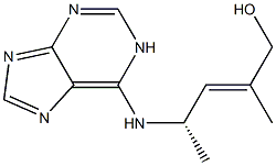 (2E,4S)-2-Methyl-4-[(1H-purin-6-yl)amino]-2-penten-1-ol Struktur