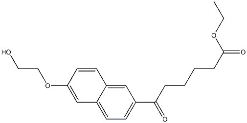 6-Oxo-6-[6-(2-hydroxyethoxy)-2-naphtyl]hexanoic acid ethyl ester Struktur