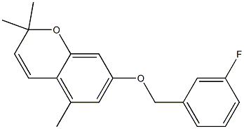 7-(3-Fluorobenzyloxy)-2,2,5-trimethyl-2H-1-benzopyran Struktur