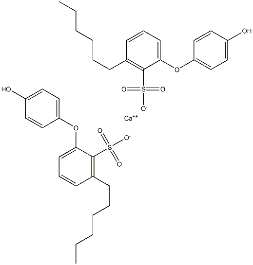 Bis(4'-hydroxy-3-hexyl[oxybisbenzene]-2-sulfonic acid)calcium salt Struktur