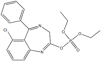 Phosphoric acid diethyl 6-chloro-5-phenyl-3H-1,4-benzodiazepin-2-yl ester Struktur