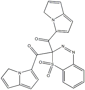 3,3-Bis(pyrrolizinocarbonyl)-3H-4,1,2-benzothiadiazine 4,4-dioxide Struktur