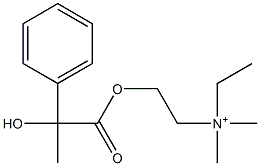 Dimethyl(ethyl)[2-[(2-hydroxy-2-phenylpropanoyl)oxy]ethyl]aminium Struktur