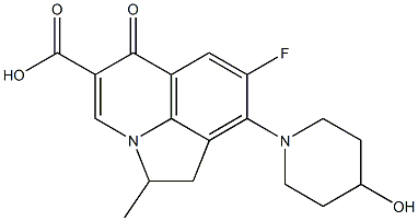 2-Methyl-7-fluoro-8-(4-hydroxypiperidin-1-yl)-1,2-dihydro-5-oxo-5H-2a-azaacenaphthylene-4-carboxylic acid Struktur