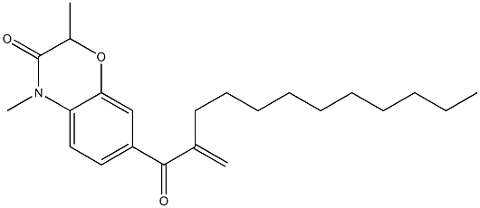 2,4-Dimethyl-7-(2-decylacryloyl)-4H-1,4-benzoxazin-3(2H)-one Struktur