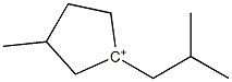 1-(2-Methylpropyl)-3-methylcyclopentane-1-cation Struktur