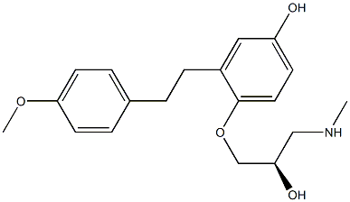 (2R)-1-[4-Hydroxy-2-(4-methoxyphenethyl)phenoxy]-3-methylamino-2-propanol Struktur