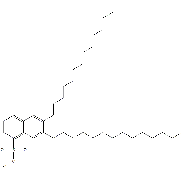 6,7-Ditetradecyl-1-naphthalenesulfonic acid potassium salt Struktur