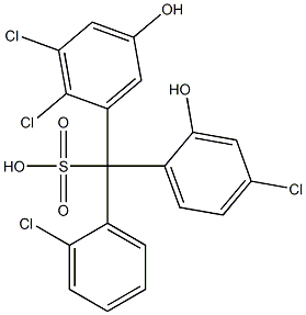 (2-Chlorophenyl)(4-chloro-2-hydroxyphenyl)(2,3-dichloro-5-hydroxyphenyl)methanesulfonic acid Struktur