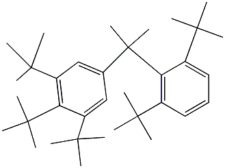 2-(3,4,5-Tri-tert-butylphenyl)-2-(2,6-di-tert-butylphenyl)propane Struktur