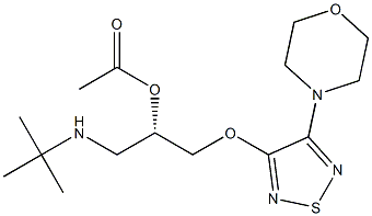 (S)-1-[(1,1-Dimethylethyl)amino]-3-[[4-(morpholin-4-yl)-1,2,5-thiadiazol-3-yl]oxy]-2-propanol acetate Struktur