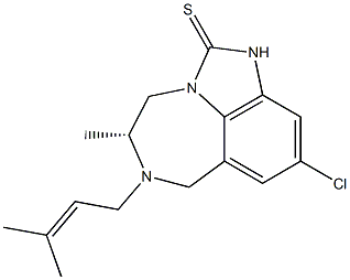 [5R,(-)]-9-Chloro-4,5,6,7-tetrahydro-5-methyl-6-(3-methyl-2-butenyl)imidazo[4,5,1-jk][1,4]benzodiazepine-2(1H)-thione Struktur