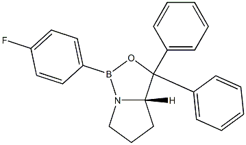 (3aS)-1-(4-Fluorophenyl)-3,3-diphenyltetrahydro-1H,3H-2-oxa-6a-aza-1-borapentalene Struktur