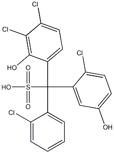 (2-Chlorophenyl)(2-chloro-5-hydroxyphenyl)(3,4-dichloro-2-hydroxyphenyl)methanesulfonic acid Struktur